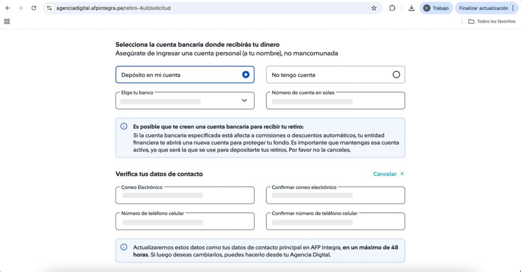 Retiro de fondos AFP